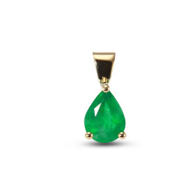  Pendentif Or Jaune 750 sertie d une émeraude poire 7.6x5.5mm (0,9 carat) Serti à griffes Dimensions du pendentif (bélière...
