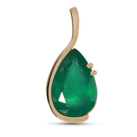  Pendentif Or Jaune 750 serti d une Emeraude Poire 16.06x10.92mm (6.51 carats) Emeraude Zambie Dimensions du pendentif (bé...