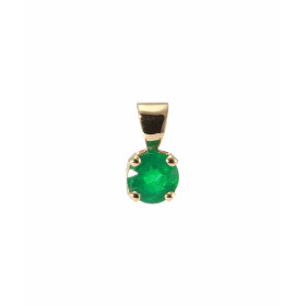  Pendentif Or Jaune 750 émeraude Emeraude ronde 5.5mm diamètre Poids émeraude : 0.55 carat 