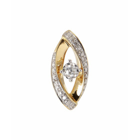 Pendentif Or jaune 750 et Diamant. Monture en Or jaune 750 (18 carats) sertie de diamants pour un poids total de 0.11 cara...