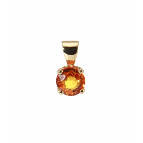  Pendentif Or Jaune 750 serti d un saphir orange Traité 5.8mm (0.9 carat) Dimensions du pendentif (bélière incluse) : 13x7mm 