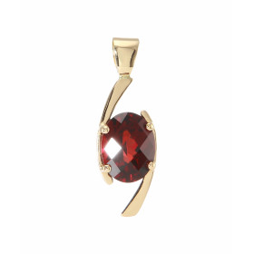  Pendentif Or Jaune 750 Grenat Ovale 9x7mm Poids Grenat : 2.5 carats Dimensions du pendentif : 22 x 8 mm 