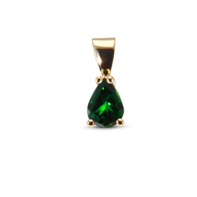 Pendentif Or Jaune 750 serti d un Grenat Tsavorite Poire 7x5mm Poids pierre : 0.75 carat Monture type solitaire Serti à gr...