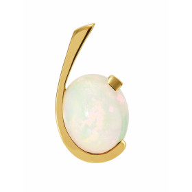 Pendentif en Or Jaune 750 sertie d&#39;une Opale Ovale de 12x10mm (3,2 carat). Dimensions du pendentif (bélière incluse) :...