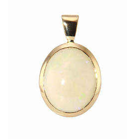  Pendentif Or Jaune 750 Opale Ovale 14x11mm Poids Opale : 3.75 carats Serti Clos Dimensions du pendentif (bélière incluse)...