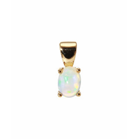 Pendentif en Or Jaune 750 et Opale. Ce pendentif est serti d&#39;une Opale facettée ovale de 7x5mm (0,5 carat). Dimensions...