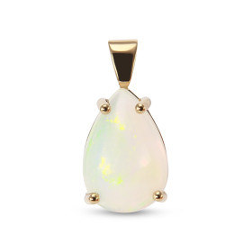  Pendentif Or Jaune 750 serti d une Opale Poire 15x10mm (3.7 carats) Dimensions du pendentif (bélière incluse) : 21 x 10mm 
