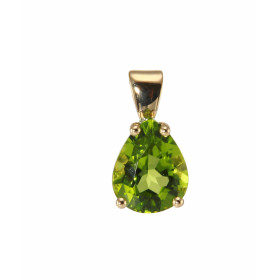 Pendentif Or Jaune 750 Péridot Poire 10x8mm