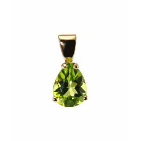 Pendentif Or Jaune 750 Péridot Poire 9x7mm