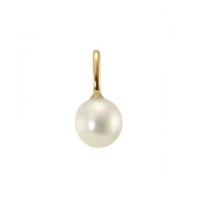 Pendentif en Or jaune 750 et perle 8mm. Diamètre de la perle : 8mm. Dimensions du pendentif (bélière incluse) : 15x8mm
