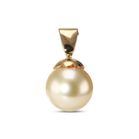  Pendentif Or Jaune 750 Perle du Pacifique 9.6mm Perle Gold ne présentant aucune imperfection (Qualité AAA) Dimensions du ...