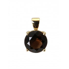 Pendentif Or Jaune 750 Quartz Fumé Rond 10mm Quartz Fumé Rond 10mm (3.4 carats) Serti à griffes Dimensions du pendentif : ...