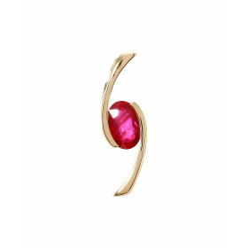  Pendentif Or Jaune 750 serti d un Rubis ovale 6x4mm (0.47 carat) Serti demi clos Dimensions du pendentif (bélière incluse...