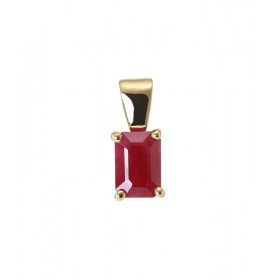 Pendentif Or Jaune 750 serti d un Rubis rectangulaire 7x5mm (1,05 carat) Serti à 4 griffes Dimensions du pendentif (bélièr...