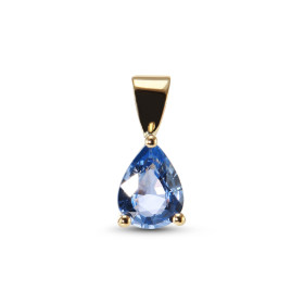  Pendentif Or Jaune 750 serti d un Saphir Ceylan Poire 8x6mm (1.2 carat) Dimensions du pendentif (bélière incluse) : 13x6m...