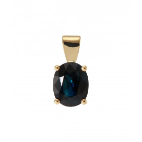 Pendentif Or Jaune 750 serti d un saphir ovale 9x7mm (2,4 carats) Serti à griffes Dimensions du pendentif (bélière incluse...
