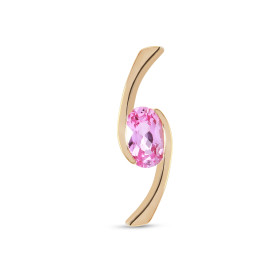  Pendentif Or Jaune 750 serti d un Saphir Rose ovale 6x4mm Dimensions du pendentif : 17x6mm Poids Saphir rose : 0.55 carat...