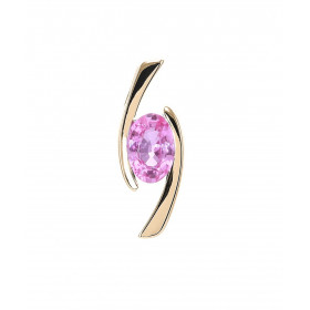  Pendentif Or Jaune serti d un Saphir rose ovale 7x5mm (0,95 carat) Dimensions du pendentif : 18x7mm Poids Saphir : 0,95 c...