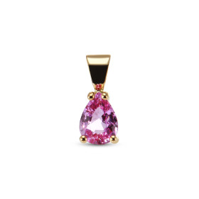  Pendentif Or Jaune 750 serti d un Saphir rose poire AAA 7x5mm (0.7 carat) Dimensions du pendentif (bélière incluse) : 13 ...