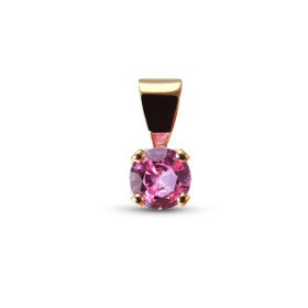  Pendentif Or Jaune 750 serti d un Saphir Rose Rond 5mm Poids Saphir : 0.56 carat Qualité Saphir : AAA Dimensions du pende...
