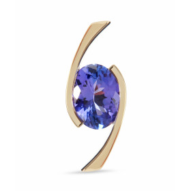  Pendentif Or Jaune 750 Tanzanite AAA Ovale 9x7mm Tanzanite ovale 9x7mm (1,75 carat) Serti demi clos Dimensions du pendent...