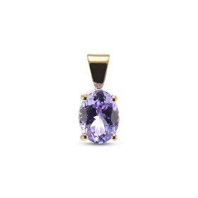  Pendentif Or Jaune 750 serti d une Tanzanite ovale 8x6mm (1,4 carat) Serti à griffes Dimensions du pendentif (bélière inc...