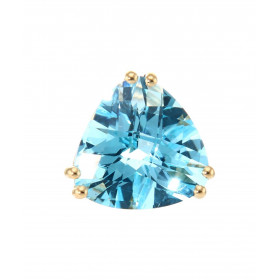 Pendentif Or Jaune 750 Topaze Bleue Trillion 14mm