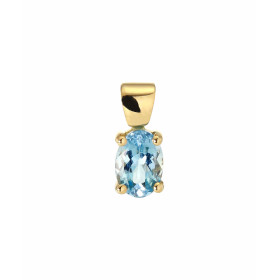  Pendentif Or jaune serti d une Aigue Marine ovale 7x5mm (0,7 carat) Dimensions du pendentif (bélière incluse) : 13 x 5mm 