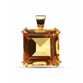  Pendentif Or Jaune serti d une Citrine carrée 12 x12 mm (7,6 carats) Dimensions du pendentif (bélière incluse): 20 x 13 mm 