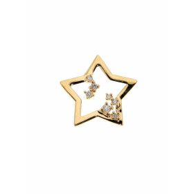 Pendentif Or Jaune motif étoile serti de 7 diamants. Dimensions : 15x15mm. Poids Diamant : 0,077 carats. Qualité Diamant :...