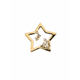  Pendentif Or Jaune motif étoile serti 7 diamants Dimensions : 15x15mm Poids Diamant : 0,077 carats Qualité Diamant : HSI 