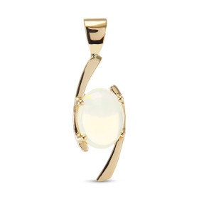 Pendentif Or Jaune serti d une Opale ovale 9 x 7 mm (1,2 carat) Dimensions du pendentif (bélière incluse) : 25 x 8 mm 