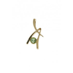 Pendentif Or 750 Péridot serti d une pierre 3mm Dimensions : 14x7mm 