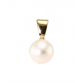  Pendentif Or Jaune Perle Akoya 8mm Perle Akoya 8mm diamètre Dimensions du pendentif (bélière incluse) : 14x8mm Perle Grad...