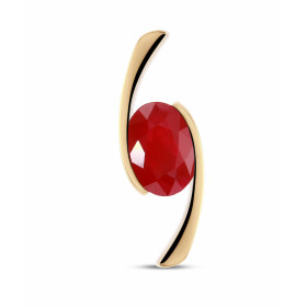  Pendentif Or Jaune serti d un Rubis ovale 7.86x5.91 mm Dimensions du pendentif : 20 x 7 mm Rubis Birman 1,42 carat 