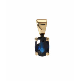  Pendentif Or Jaune serti d un Saphir ovale 7x5 mm Dimensions du pendentif : 13 x 5 mm Poids Saphir : 1.2 carat 
