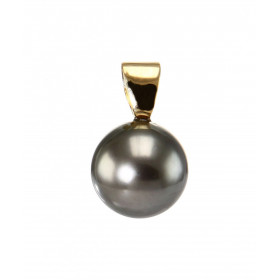 Pendentif Perle de Tahiti 10mm montée sur Or Jaune 750. Perle de 10mm de diamètre. Dimensions du pendentif (bélière inclus...
