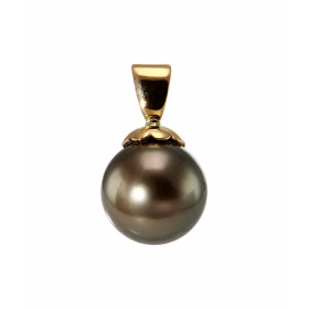 Pendentif Perle de Tahiti 10mm montée sur Or Jaune 750. Perle de 10mm de diamètre. Qualité de la perle : B. Dimensions du ...