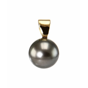  Pendentif Perle Tahiti 9mm montée sur Or Jaune 750 Perle 8.5 à 9mm diamètre Qualité A Dimensions du pendentif (bélière in...