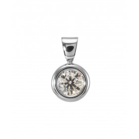 Pendentif Pneu Or Blanc 750 Diamant 0.48 carat Pendentif Or Blanc 750 serti d un Diamant rond 5mm diamètre (0,48 carat - C...