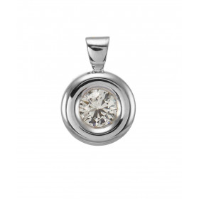 Pendentif Pneu Or Blanc 750 Diamant 0.60 carat J Si1