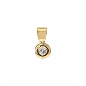 Pendentif Or Jaune 750 serti d un Diamant rond 2,8mm diamètre (0,1 carat - Couleur G - Pureté Si) Dimensions du pendentif...