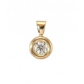 Pendentif Pneu Or Jaune 750 Diamant 0.40 carat L Si2