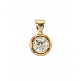 Pendentif Pneu Or Jaune 750 Diamant 0.42 carat. Pendentif en Or Jaune 750 serti d&#39;un Diamant rond de 4.8mm de diamètre...