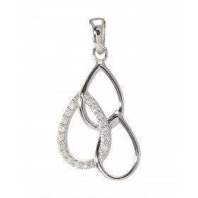 Pendentif Poires entrelacées Argent 925 Rhodié Oxydes Motif composé 3 poires entrelacées Le pavage est composé 17 oxydes z...