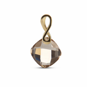  Pendentif Quartz Fumé Or Jaune 750 Ce pendentif Or est serti d une pierre taillée coussin 8x8mm La pierre est maintenue s...