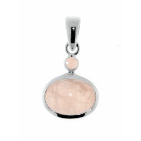 Pendentif Quartz Rose Argent