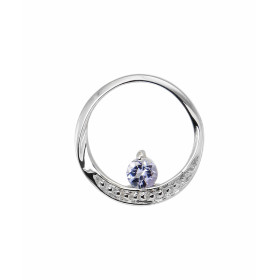 Pendentif Rond Or blanc 375 Tanzanite 3mm Monture Or blanc 375 (9 carats) sertie d une pierre ronde 3mm (0.10 carat) Diamè...
