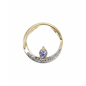 Pendentif Rond Or jaune 375 Tanzanite 3mm Monture Or jaune 375 (9 carats) sertie d une pierre ronde 3mm (0.10 carat) Diamè...