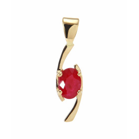  Pendentif Or Jaune serti d un Rubis Ovale 7x5mm (0.9 carat) Dimensions du pendentif : 23 x 6mm 